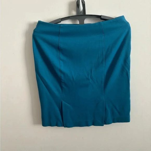 Cabi Blue green Rayon Blend Stretch Sigourney Pencil Skirt 10 # 3220 - Picture 3 of 8